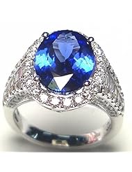 18K White Gold Tanzanite and Diamond Ring -- LIFETIME WARRANTY