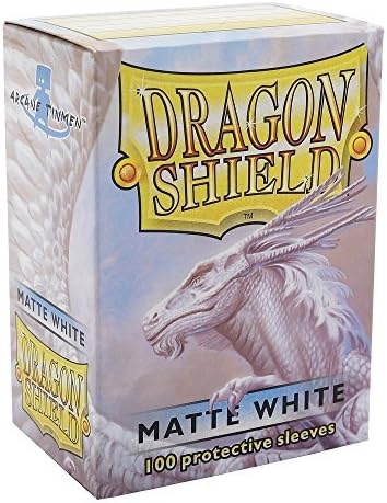 Dragon Shield Matte White 100 Protective Sleeves by Arcane Tinmen ApS