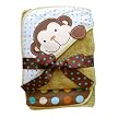 Monkey Jungle Tails 2Pk Applique/Print Terry Hooded Towel Set