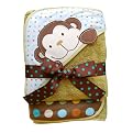 Monkey Jungle Tails 2Pk Applique/Print Terry Hooded Towel Set