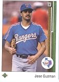 1989 Upper Deck # 73 Jose Guzman Texas Rangers / MLB Baseball Card in Protective Display Case!