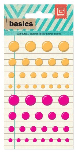 BasicGrey Basic Collection Candy Buttons, Orange and Pink