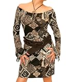 Blue Banana - Long Sleeve Ethnic Print Dress