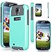 ULAK Galaxy S4 Case, S4 Case - 2in1 Hybrid Rubber Matte Slim Hard Case Cover for Samsung Galaxy S4 IV i9500 (Mint/Gray)