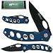Blue Aluminum Aerated Tactical Knife w/ Belt Clip 7.75 inch (fls)