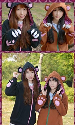 Yuri Kuma Arashi Cosplay Ginko Yurishiro Cosplay Hoodie Outfit Top Costume Coat Black L size