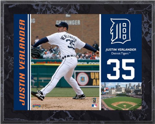 Justin Verlander Detroit Tigers 8x10 Marble Color Player Plaque