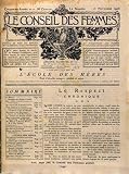 CONSEIL DES FEMMES (LE) [No 11] du 15/11/1906 - LE RESPECT - J. VONTADE - LES LANGUES VIVANTES - SOUVENIRS D'UNE DOCTORESSE PAR LE DE PAUL BOYER - CLARA VIEBIG - FRIEDA DE BLOW - M. ET MME LAMBERT - DR ROUBINOWITCH - DR CALMETE - F. PASSY.