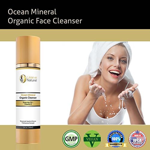 Lisse et Naturel Ocean Mineral Facial Cleanser, This Organic Face Wash Is A Superior Cleanser That Deep Cleans & Unclogs Pores With Ocean Minerals, Vitamin E and Rose Hip Oil. Our Cleanser Will Leave Your Skin With A Healthy, Youthful Glow