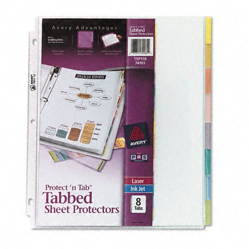 Avery Protect and Tab Top-Load Clear Sheet Protectors with Eight Tabs, Letter Size (74161 )