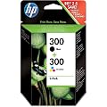 HP CN637EE 300 Tintenpatrone schwarz und dreifarbig Standardkapazit�t 2 x 4ml schwarz: 200 Seiten, Farbe: 165 Seiten 2er-Pack