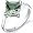 Striking 1.50 carats Green Amethyst Engagement Ring in Sterling Silver Rhodium Finish Size 7, Available in Sizes 5 thru 9