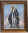 Our Lady of Grace in Wood Frame with Golden Trim, 11.25" x 13.25" - MADE IN ITALY