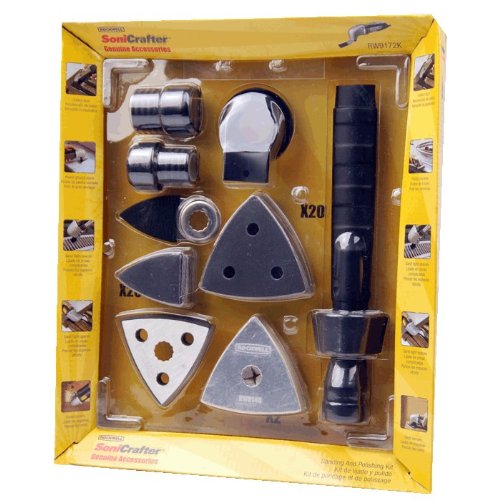 Rockwell RW9172K Sanding and Polishing Kit for Sonicrafter tool includes Sanding Sheets, Polishing Pads, Finger Pad and Dust Extractor Pad