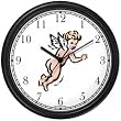 Angel In Flight No.4 - Cherub, Angel or Cupid Theme Wall Clock by WatchBuddy Timepieces (White Frame)