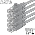 1aTTack CAT6 UTP Netzwerk Patch Kabel mit 2 x RJ45 Stecker Set (5 St�ck)  2m grau