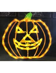 15" Lighted Halloween Jack-o-Lantern Pumpkin Window Silhouette Decoration