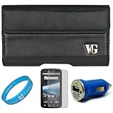 Black Portola Leather Carrying Holster with Fixed Belt-Clip and Magnetic Cl ....