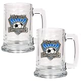 San Jose Earthquakes MLS 2pc 15oz Glass Tankard Set - Primary Team Logo