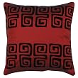 Decorative Handmade Cushion Cover / Pillow Sham With Contemporary Black Swirls - Burgundy Red