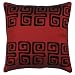 Decorative Handmade Cushion Cover / Pillow Sham With Contemporary Black Swirls - Burgundy Red