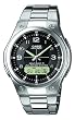 Casio - WVA-M490D-1AER - Montre Homme - Quartz - Analogique et Digitale - Radio Pilotée - Solaire - Chronographe - Alarme - Eclairage - Bracelet Acier Inoxydable Argent