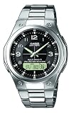 Casio - WVA-M490D-1AER - Montre Homme - Quartz - Analogique et Digitale - Radio Pilotée - Solaire - Chronographe - Alarme - Eclairage - Bracelet Acier Inoxydable Argent