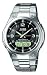 Casio - WVA-M490D-1AER - Montre Homme - Quartz - Analogique et Digitale - Radio Pilotée - Solaire - Chronographe - Alarme - Eclairage - Bracelet Acier Inoxydable Argent