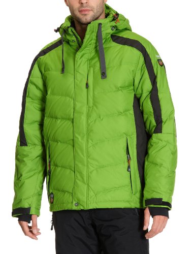 Killtec 19094  Unisex/Herren Daunenjacke mit abzipbarer Kapuze Frenco, gr&uuml;n/schwarz (799), XXL