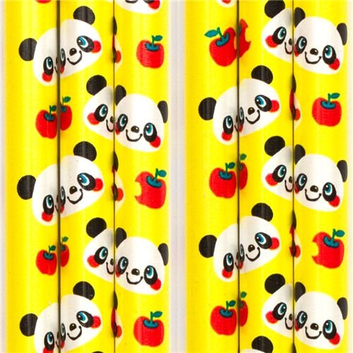yellow panda bear wooden pencil apple Cream Cream Japan