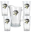Pittsburgh Penguins NHL 4pc Pint Ale Glass & 60oz Pitcher Set - Primary Logo by Great American Products