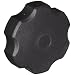 DimcoGray Black Thermoplastic Fluted Torque Knob Female, Brass Insert: 3/8-16 Thread x 3/4" Depth, 2-5/32" Diameter x 1-1/8" Height x 3/4" Hub Dia x 3/8" Hub Length (Pack of 10)