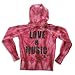 Vintage Havana - Girls Tie Dye Love And Music Hoodie Sweatshirt Jacket, Brick