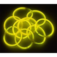 100 8 Glowstick Bracelets YELLOW