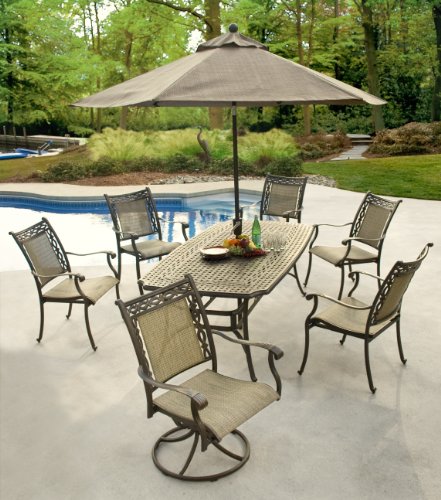 7pc Retz Cast Aluminum Outdoor Patio Dining Table Set Furniture product image