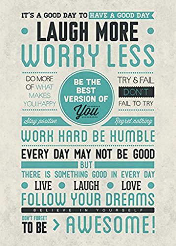 Be Awesome Quotes Inspirational Motivational Happiness Decorative Poster Print 24 by 36
