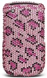Premium Luxurious Designer Hard Diamond Crystal Snap-on Case for Blackberry Curve 8520 Case - Hot Pink Leopard Design