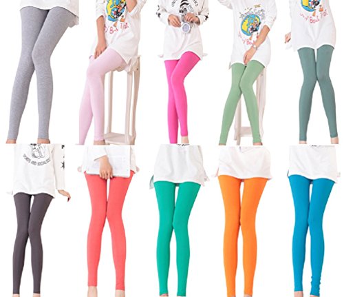 【ARINCO】 カラフル ストレッチ レギンス レディース 春 夏 選べる 10色 サイズ M L