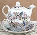 Blue Birds and Cherry Tree Art Design Teapot & Cup - Tea for One Tea Pot Cup Set