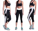 Women Athletic Workout Fitness Training Yoga Waistband Tights Capri Pants S-Xl