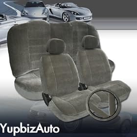 Universal Size Velour Car Seat Covers Set for Acura Integra and All Small, Mid Size Cars with Regular Bucket Seats
