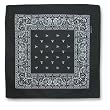 BLACK COTTON BANDANA PAISLEY PRINT 22 SQUARE INCHES