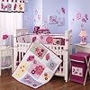 Lambs and Ivy Tivoli Garden 4 Piece Bedding Set, Raspberry
