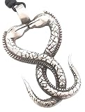 Kissing Love Dragon Serpents Pewter Pendant Necklace