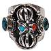 Sterling Silver Rings with with Turquoise Gemstone Handmade India Style US Size 7.75 (rng351)