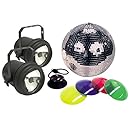 American Dj M-502L 12 Inch Mirror Ball Package With 2 Pinspots