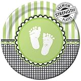 Creative Converting Sweet Baby Feet Green Round Dinner Plates, 8 Count