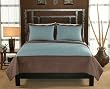 Barclay King Size Quilt with 2 Shams Taupe / Aqua