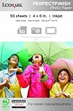 Lexmark PerfectFinish Photo Paper, 4 x 6 Inches, 50 Sheets Per Package (19Y0165)