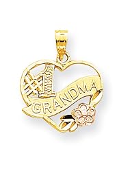 10k Two-Tone Gold Grandma Heart Charm